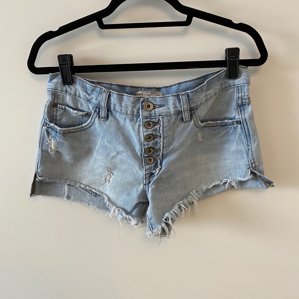 Free People Distressed Cutoff Denim Short